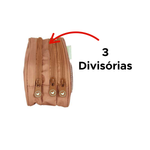 Kit Mochila + Estojo Escolar College Capivara Brownie Para Menino e Menina