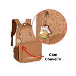 Mochila Escolar College Capivara Brownie Para Menino e Menina
