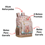 Mochila Capivara Brownie College De Costas Material Escolar