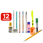 Kit Estojo Juvenil Completo Com Material Escolar e Faculdade Para Adolescente Menino E Menina