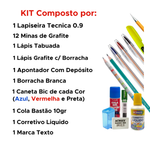 Kit Estojo Juvenil Completo Com Material Escolar e Faculdade Para Adolescente Menino E Menina