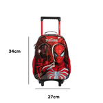 Mochila Com Rodadinhas Homem Aranha Spider-Man Para Escola Passeios Para Menino