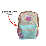 Mochila Flores Daisies 17 Polegadas Juvenil Poliéster Universidade