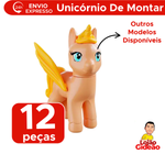 Unicórnio De montar Infantil GGB Brinquedos Cores Sortidas Presente Criança Menina