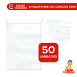 Kit Com 50 Envelopes A4 Brancos 24 x 34 cm Para Curriculo Documentos Pacote com 50 unidades
