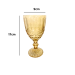 Taças De Vidro Diamond Vinho Água Drinks Ambar Dourada Metalizada 340ml