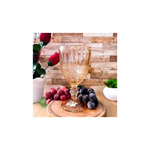 Taças De Vidro Diamond Vinho Água Drinks Ambar Dourada Metalizada 340ml