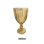 Taças De Vidro Diamond Vinho Água Drinks Ambar Dourada Metalizada 340ml