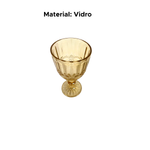 Taças De Vidro Diamond Vinho Água Drinks Ambar Dourada Metalizada 340ml