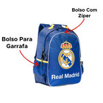 Mochila Do Real Madrid R16 Juvenil Para Escola Viagens Passeios