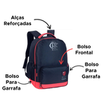 Kit Mochila + Estojo Esportiva Do Flamengo Juvenil Escolar Material Escolar