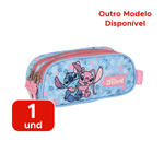 Estojo Com 3 Divisões Personagem Stitch Para Escola Faculdade 100% Poliéster