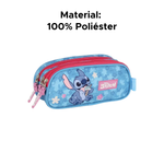 Estojo Com 3 Divisões Personagem Stitch Para Escola Faculdade 100% Poliéster