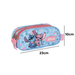 Estojo Com 3 Divisões Personagem Stitch Para Escola Faculdade 100% Poliéster