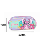 Estojo Infantil Simples Personagem Stitch Com Brilho Para Escola