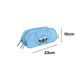 Estojo Com 3 Divisões Personagem Stitch Pelucia Para Escola Faculdade 100% Poliéster