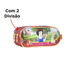 Estojo Escolar Infantil Duplo Branca De Neve Para Escola