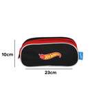 Estojo Escolar Com 3 Divisões Infantil Hot Wheels 100% Poliéster Material Para Escola
