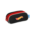 Estojo Escolar Com 3 Divisões Infantil Hot Wheels 100% Poliéster Material Para Escola