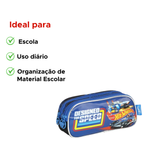 Estojo Escolar Infantil Simples Hot Wheels 70% Poliéster Para Escola