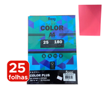 PAPEL A4 180G COLOR PLUS VERMELHO 25 FOLHAS