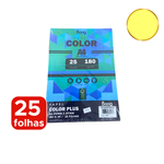 PAPEL A4 180G COLOR PLUS AMARELO 25 FOLHAS