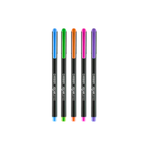 Kit Com 10 Unidades Canetas Esferográfica 0.7mm Carbon Ponta Fina Sortidas