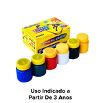 Kit Com 6 Caixas De Tinta Guache Pequena 15ml Com 6 Cores Primárias Para Lista De Material Escolar