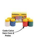 Caixa De Tinta Guache Pequena 15ml Com 6 Cores Primárias Para Lista De Material Escolar