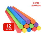 Kit Com 12 Espaguetes Flutuador Macarrão Boia Para Piscina Água Cores Sortidas Maciço Criança