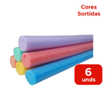 Kit Com 6 Espaguetes Flutuador Macarrão Boia Para Piscina Água Cores Sortidas Maciço Criança