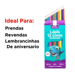 Kit Com 6 Pacotes de Lapis de Cor 12 Cores Sextavado Para Lembrancinha Revenda