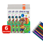 Kit Com 6 Pacotes de Lapis de Cor 12 Cores Sextavado Para Lembrancinha Revenda