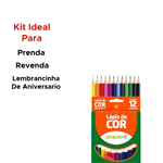 Kit Com 12 Pacotes de Lapis de Cor 12 Cores Sextavado Para Lembrancinha Revenda
