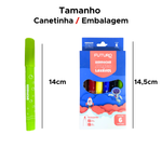 Canetinha Jumbo Lavável Com 6 Cores Para Escola Arte