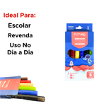 Kit Com 10 Pacotes De Canetinhas Jumbo Lavável Com 6 Cores Para Escola Arte