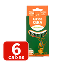 Kit 6 Caixas De Giz De Cera Fino Estojos com 6 Cores Para Lembrancinhas Festas Prendas