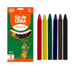 Kit 12 Caixas De Giz De Cera Fino Estojos com 6 Cores Para Lembrancinhas Festas Prendas