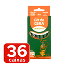 Kit 36 Caixas De Giz De Cera Fino Estojos com 6 Cores Para Lembrancinhas Festas Prendas