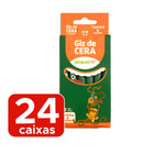 Kit 24 Caixas De Giz De Cera Fino Estojos com 6 Cores Para Lembrancinhas Festas Prendas