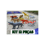 Kit 12 Peças Brinquedo Reino Animal Para Prenda Presente Sortidos 