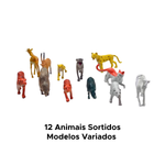 Kit 12 Peças Brinquedo Reino Animal Para Prenda Presente Sortidos 