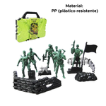 Kit Soldados Exercito Bonecos Kit Maleta Base Militar Com 16 Peças Para Prenda Presentes