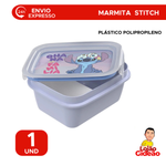Marmita Hermética Lancheira Stitch Com Trava 850ml