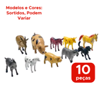 Kit Com 10 Peças Vida Na Fazenda Animais Sortidos