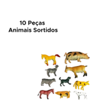 Kit Com 10 Peças Vida Na Fazenda Animais Sortidos