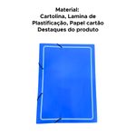 Pasta Com Abas e Elastico Colorido Para Escola Escritório