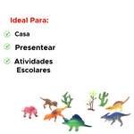 Kit Dinossauros 9 Peças PVC Sortidos Para Crianças