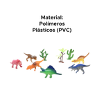 Kit Dinossauros 9 Peças PVC Sortidos Para Crianças