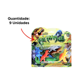 Kit Dinossauros 9 Peças PVC Sortidos Para Crianças